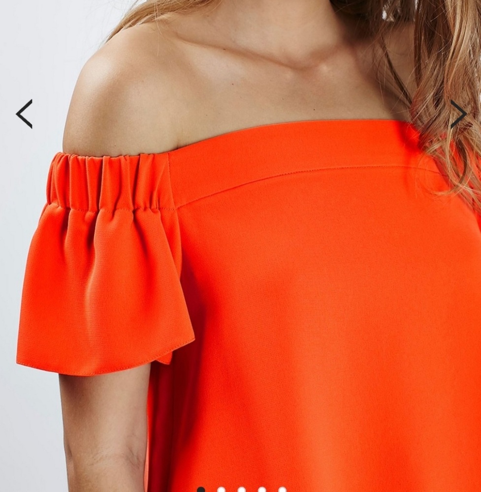 Topshop off the shoulder orange top bardot
